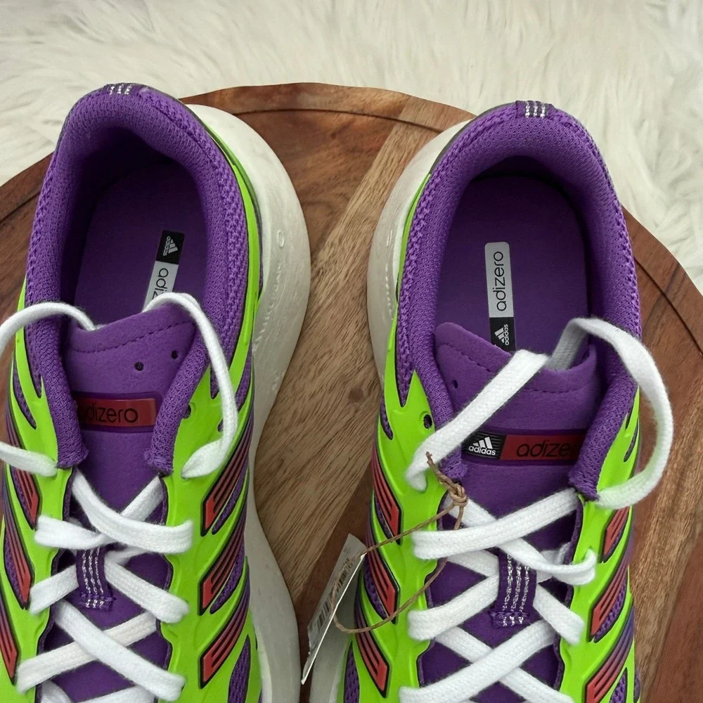 Adidas Adizero Aruku Womens 8 Green Purple New JP5566 Swirlfoam Running Shoes
